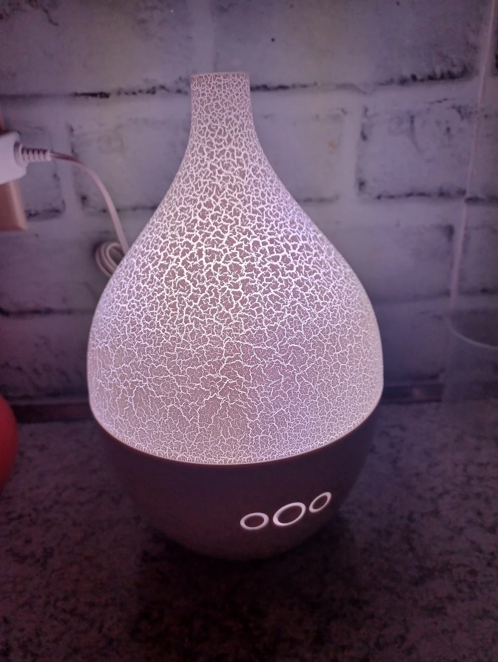White Crackle Essential Oils Diffuser color changing light Pink Zebra Fragrance